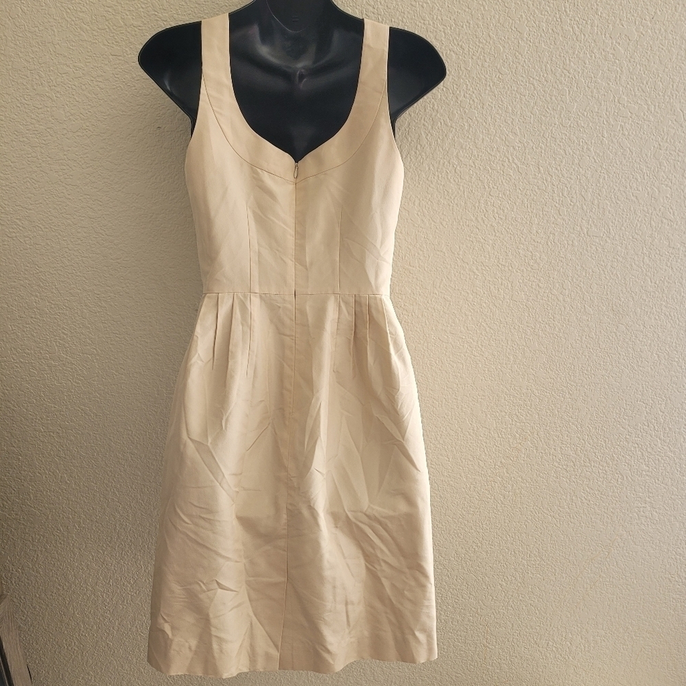 J Crew Lexie Faille Silk Cream Dress size 0 - Picture 5 of 8